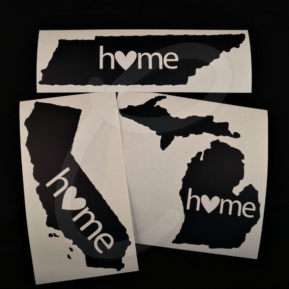 MEDIUM Home State Decal by KeowliCreations on Etsy