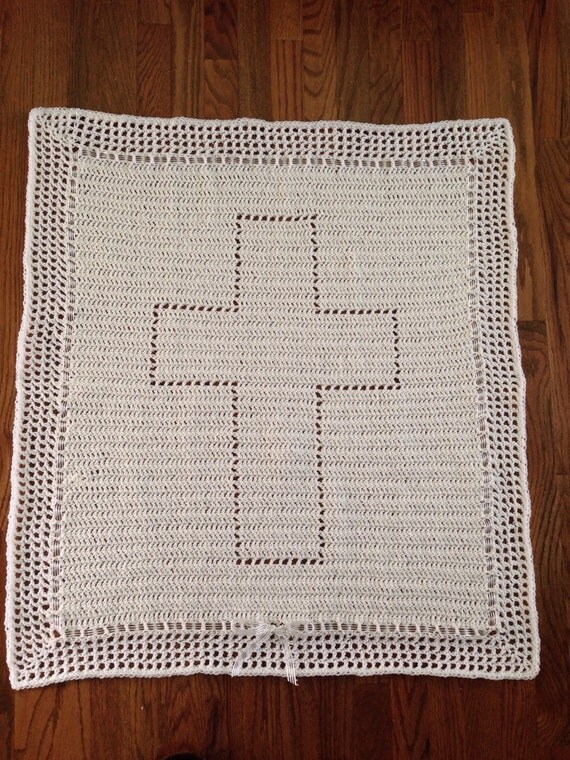PATTERN Crochet Christening Blanket Baby Baptism by DACcrochet