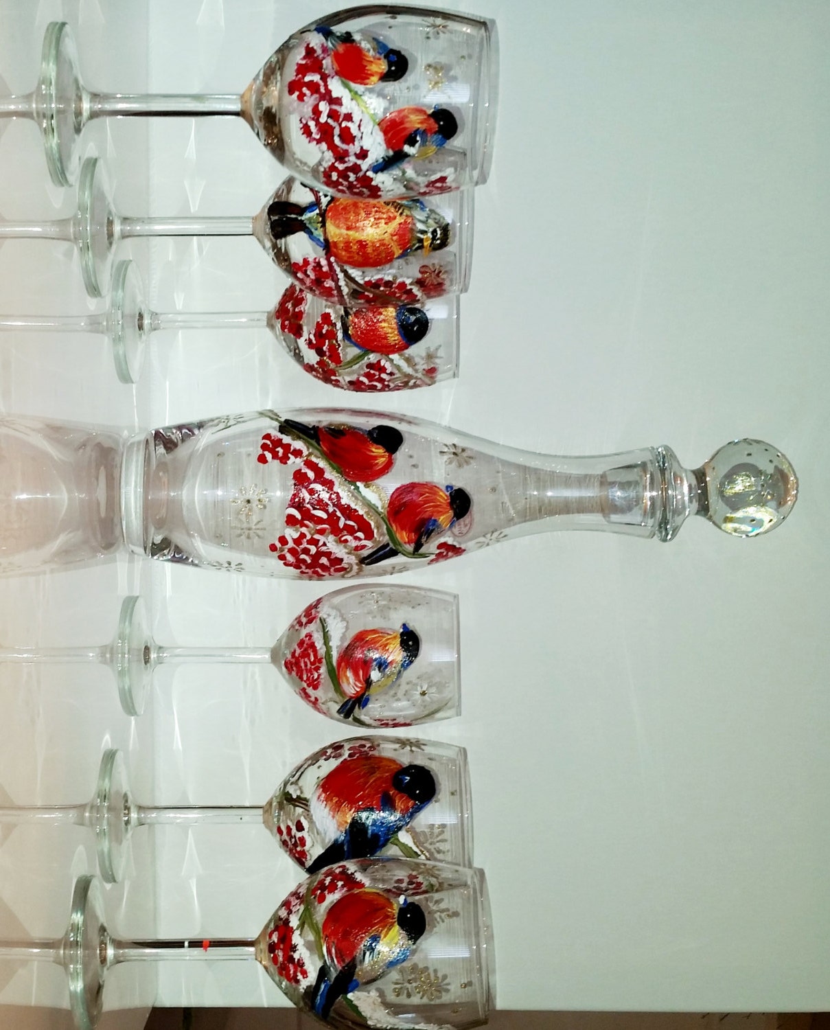 Hand Painted and Dishwasher Safe Wine 350 ml Glasses with