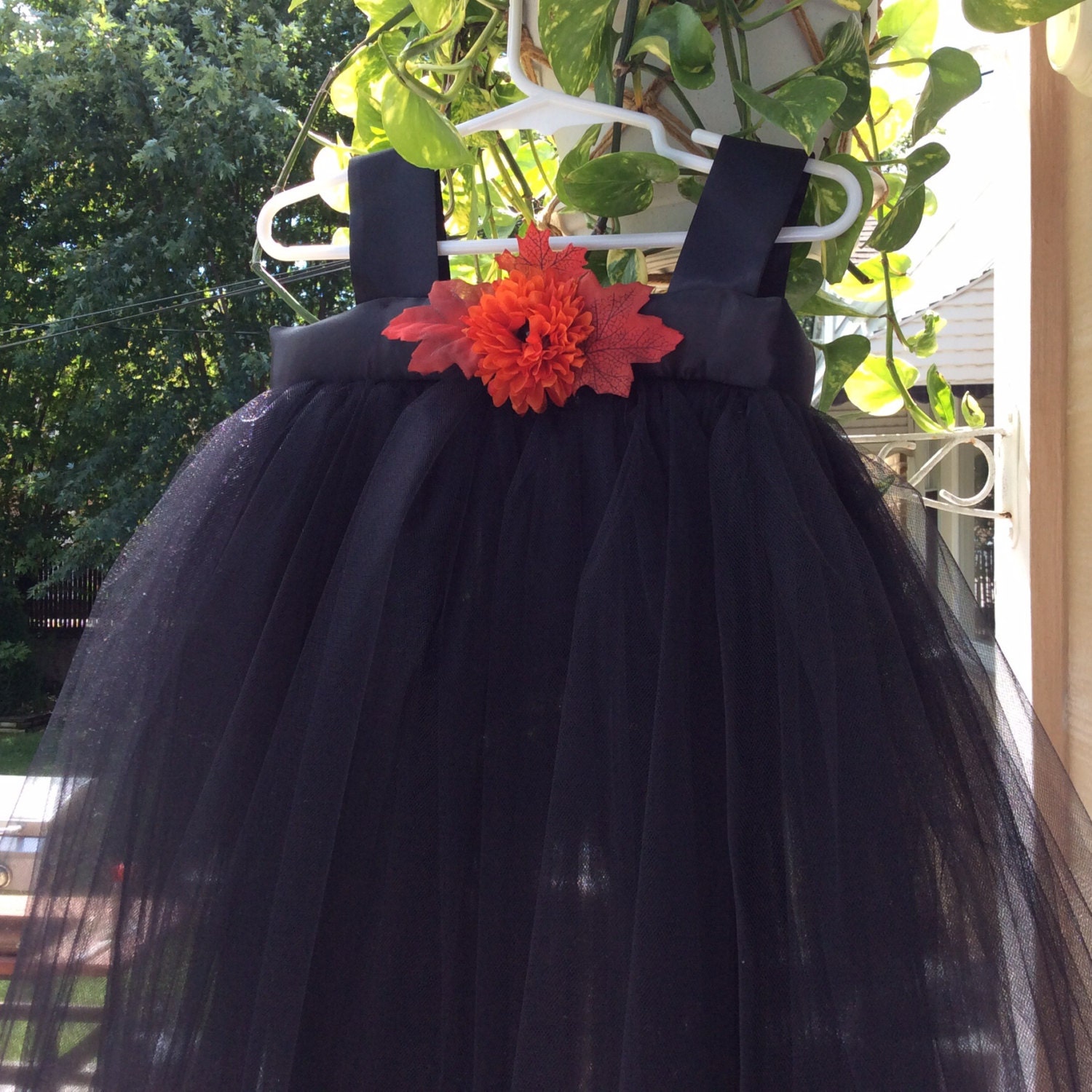 Black tutu dress made to order flower girl dress