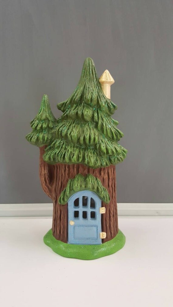 Ceramic Fairy House  Fairy Dwelling Fairy Garden House 