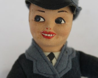 Norah Wellings RAF doll, Made in England, 1940's doll