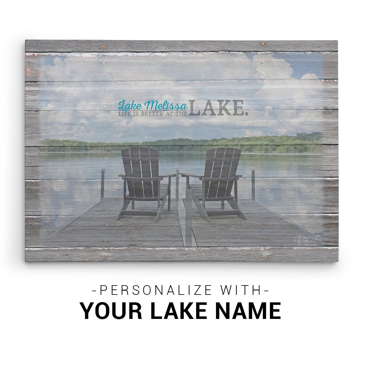 Personalized Lake House Decor Canvas Wall Art Customized with