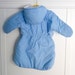 6 months: Appliquéd Baby Snowsuit, Blue Polka Dot Bunting with Bear Appliqué, by Mothercare