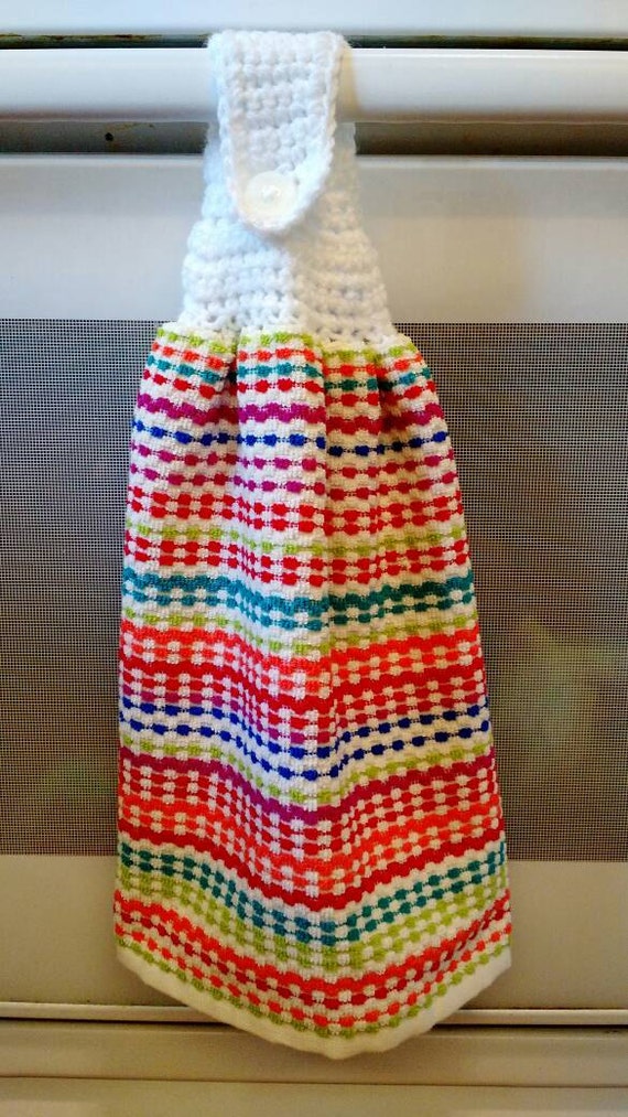 Crochet top hanging kitchen towel