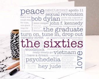 50th Birthday Card - The Sixties - Born 1966 Card (GC004)
