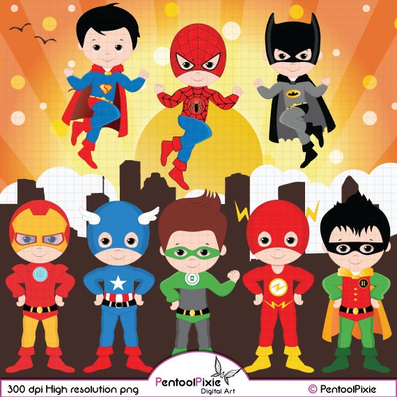 Superhero clipart, Super Hero clipart, Superhero boys, Hero clipart