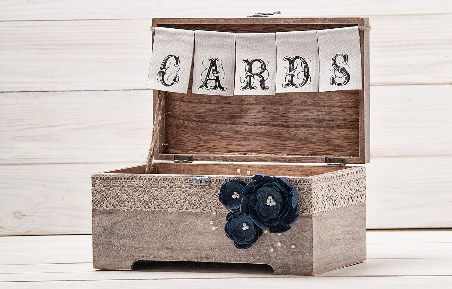 Navy Blue Wedding Card Box Rustic Wedding Cards Box Wedding