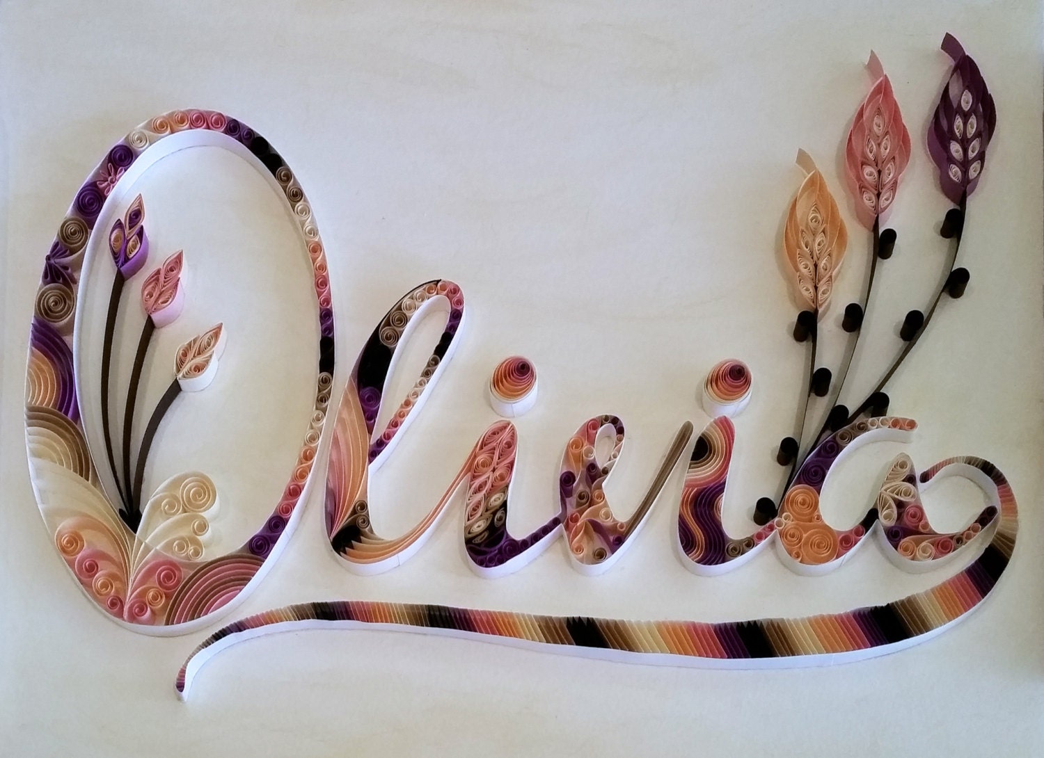 Quilling Custom Nameplate Wall Hanging Olivia