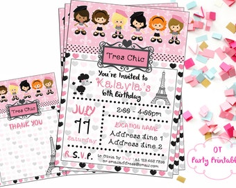 Paris Digital Invitation - Paris Theme Invitation - Parisian Invitation - Paris Birthday Invitation - Custom Paris Invitation - Paris Party