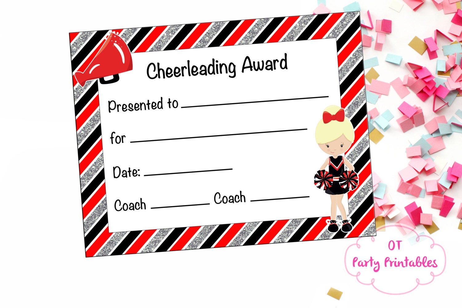 Cheerleading Certificate Cheerleading Award Cheerleading