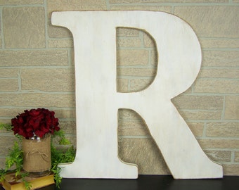 Rustic Wedding Guest Book Alternative Wedding Letter Large Wooden Letter R Rustic Wedding Decor Wedding Photo Prop Wood Letter for Wall A-Z