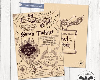 Magical Baby Shower Invitation, Printable Harry Potter Inspired Party Invite, Marauders Map Inspired Digital Party Invitation
