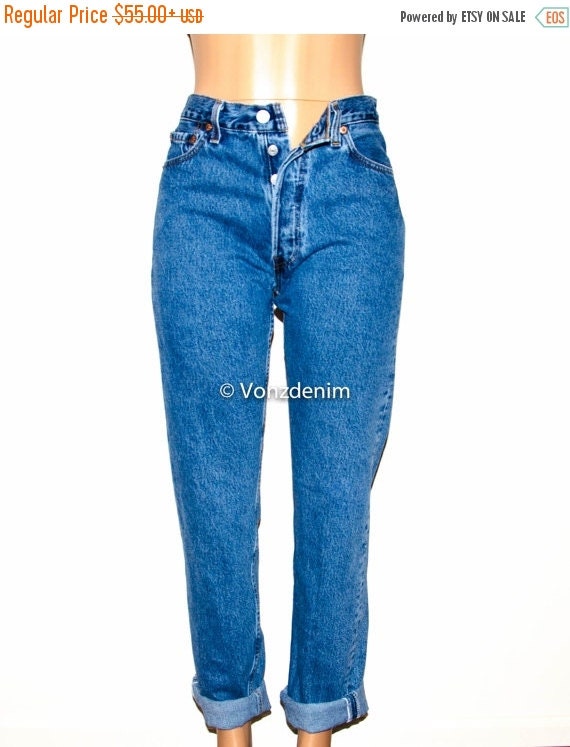 Levi 501 Button Fly Boyfriend Jeans, Levi 501 Full Length Jeans, Blue ...