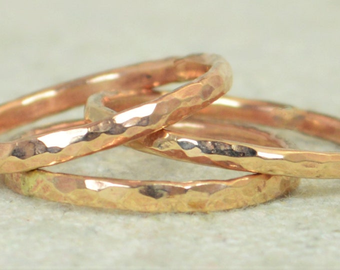 Thick Stackable Bronze Ring(s), Bronze Rings, Stackable Rings, Bronze Ring, Hammered Ring, Bronze Band, Arthritis Ring, Bronze Jewelry