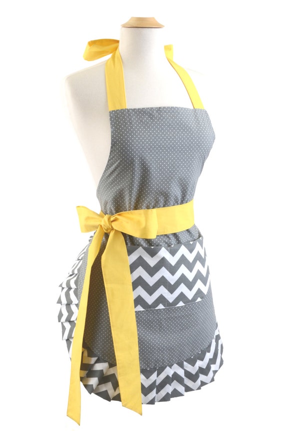 Flirty Aprons CHEVRON AND YELLOW Apron is Sexy, Fun, Flattering ...