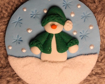 Winter Scene clay/fimo embellishment/magnet BUY any 5 GET 1 FREE