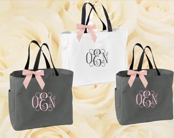 bridal totes, bridal bags, bride bag, bridesmaid tote, monogrammed tote, mongrammed bag