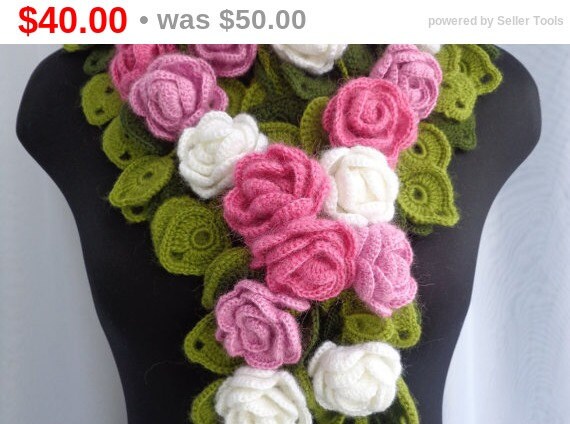 Bcdell Needledrop Mini Scarf Rose main image 0