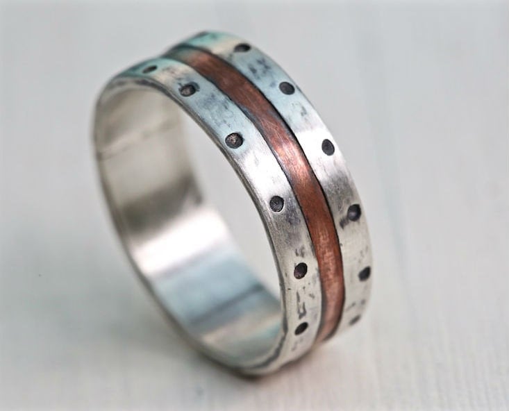 Womens copper wedding rings