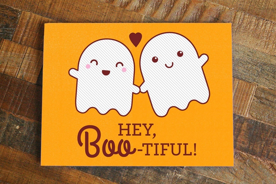 Funny Halloween Love Card Hey Boo-tiful