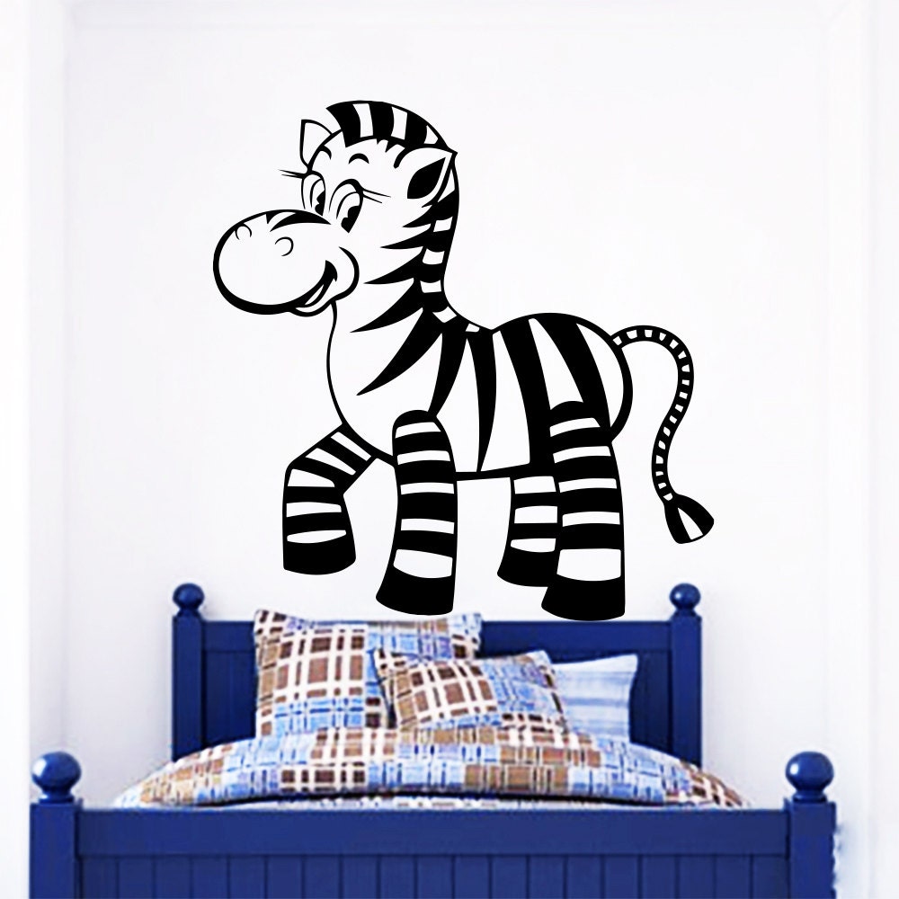 Baby Zebra Wall Decals Wild Animal Vinyl Sticker Living Room