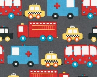 Robert Kaufman by Ann Kelle Ready Set Go 2 Transport Retro (Half metre)