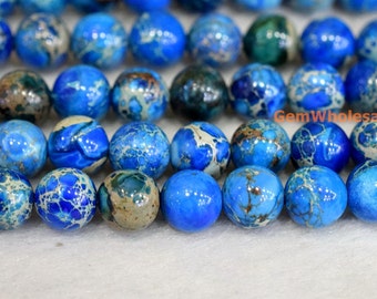 15.5" High quality blue emperor jasper round beads 8mm/10mm,Sea Sediment Imperial Jasper,semi precious stone,blue Aqua Terra Jasper