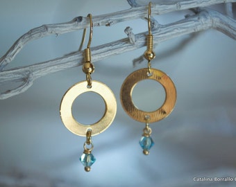 Ring gold filled and Swarovski earring