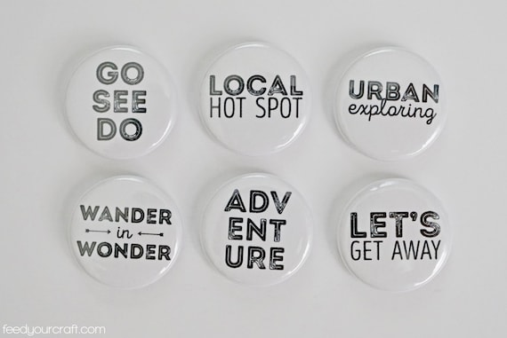 Se promener Badges Flair Mini noir et blanc