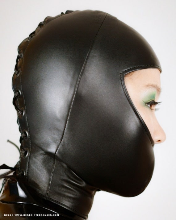 Gwendoline Bondage Hood Female Italian Leather Hand Made 