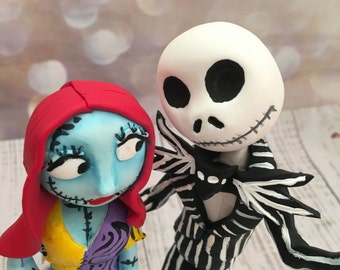 Wedding cake Topper Nightmare Before Christmas/ Halloween - a lovely keepsake - Fully Sculpted/Standing