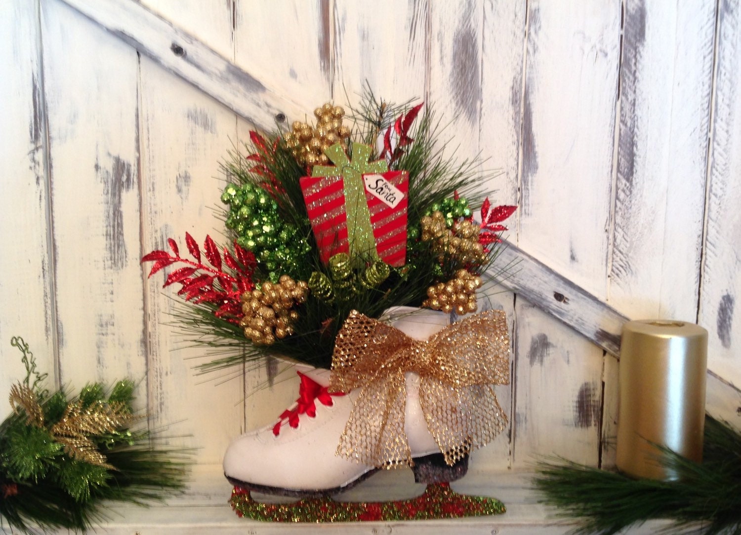 Christmas Ice Skate Skate Door Decoration by DaisyLeighCreations