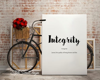 Integrity wall art | Etsy