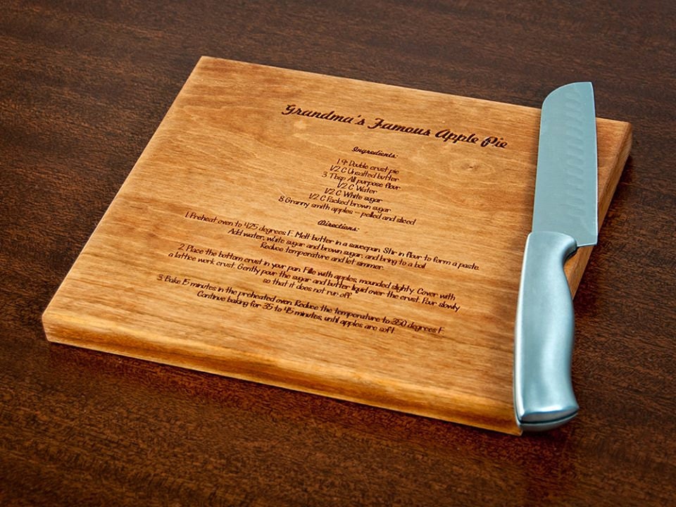 Personalized Recipe Cutting Board Custom Chopping Block