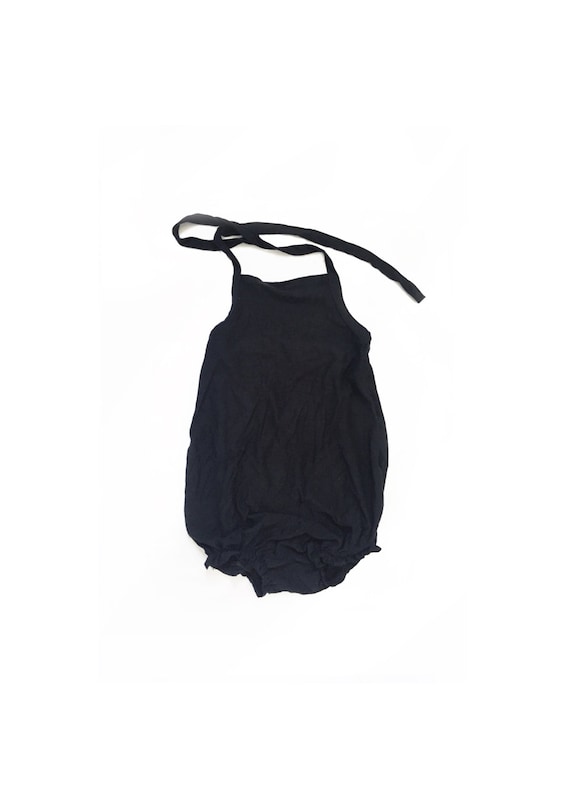 Girls Black Romper baby romper black by thelittlescollection