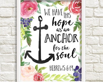 Items similar to Jesus is the Anchor of My Soul - Hebrews 6:19 - Henley ...