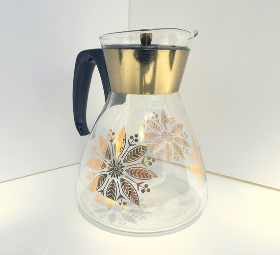 Vintage Pyrex Glass Coffee Carafe with Plastic by MidModernMalone