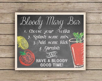 Bloody Mary Bar Sign 8x10 and 5x7