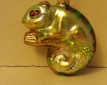Blown Glass Chameleon Reptile Christmas Tree Ornament Decoration or Bauble