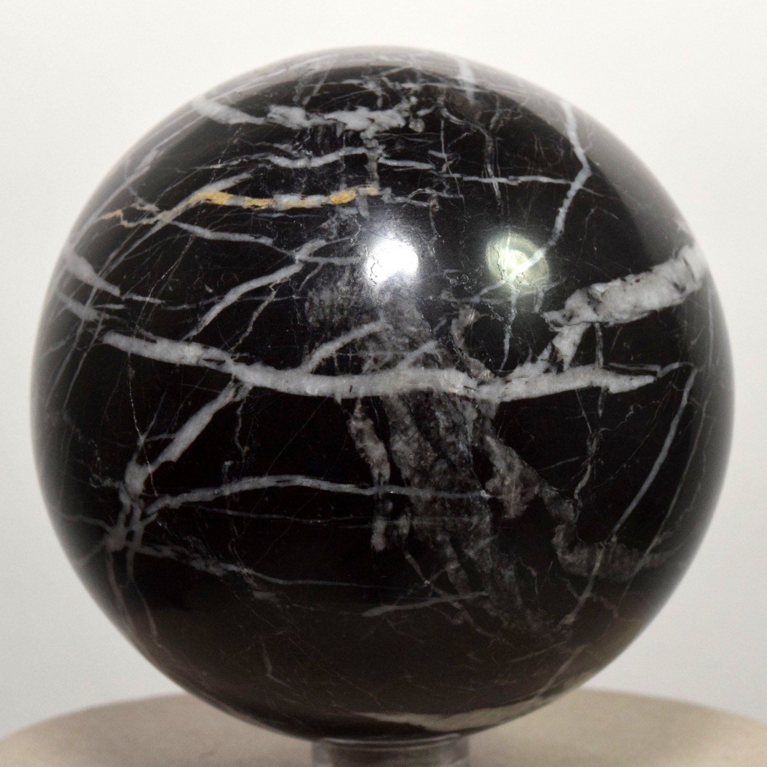 2.7 Black / White Zebra Onyx Sphere Polished Natural by HQRP