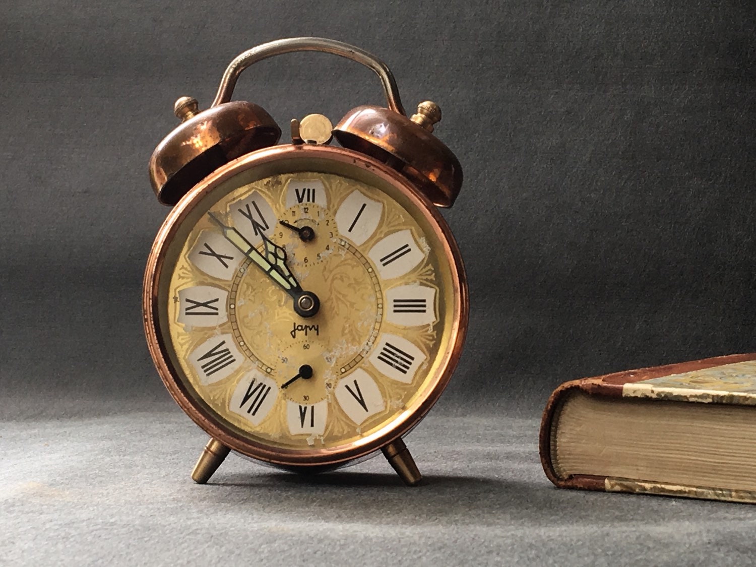 Alarm clock vintage brass french vintage cupper alarm clock
