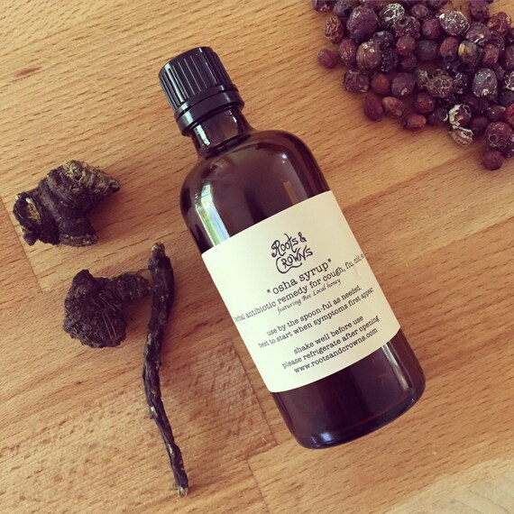 Osha Herbal Antibiotic Syrup for Cough Flu by RootsandCrownsPDX