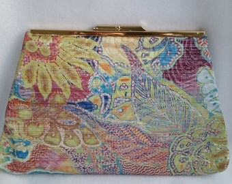 Quilted Silk Clutch Purse