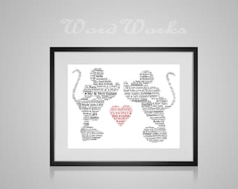 Personalised Mickey and Minnie Wedding Word Art Gift **Buy 3 prints get the 4th FREE** Use coupon code " MYFREEONE "