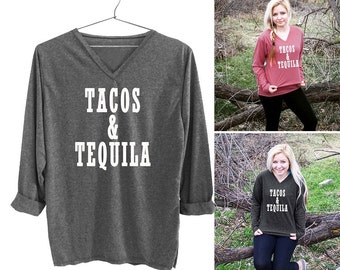 tacos and tequila women's shirt