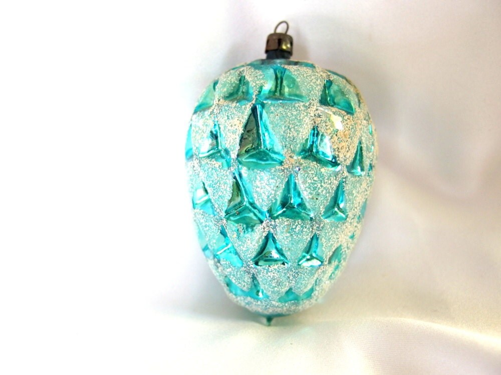 vintage pinecone christmas ornament turquoise by vintage pinecone christmas ornament turquoise by