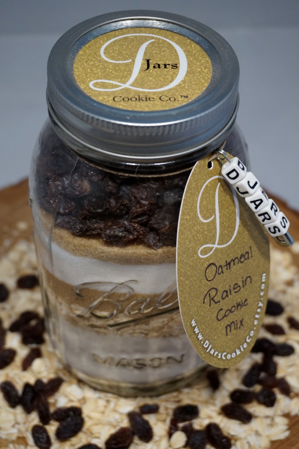 Oatmeal Raisin Cookies Mason Jar Cookie Mix by DJarsCookieCo