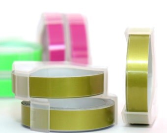 Motex Retro Embossing Label Maker Tape Refill Bundle of 3 Gold