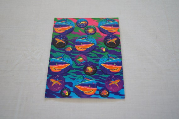 Vintage 1990's Lisa Frank Stickers Sheet With Sharks
